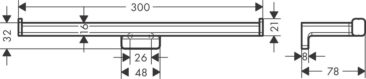 Hansgrohe Addstoris Toilet Paper Holder Double dimensions
