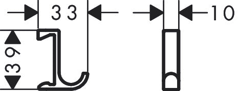 Hansgrohe WallStoris Slim Towel Hook 27929670 dimensions