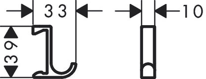 Hansgrohe WallStoris Slim Towel Hook 27929670 dimensions