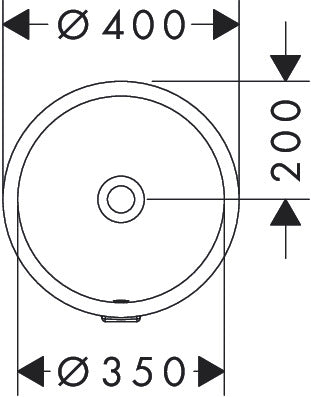 Hansgrohe Xuniva S Under Counter Basin 350/350 SmartClean 61046450 dimensions