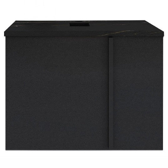 E+NT LD-Y01 60cm Stainless Steel Basin Cabinet with Table Top (Matt Black)