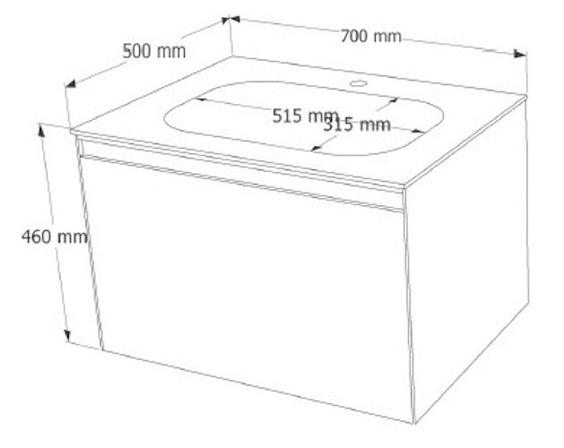 E+NT LD-3853MBG 70cm Stainless Steel Basin Cabinet (Matt Brown Gold)