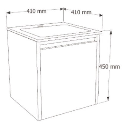 E+NT LD-6850 40cm Stainless Steel Basin Cabinet (Matt Green)