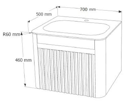 E+NT LD-T013 70cm Stainless Steel Basin Cabinet