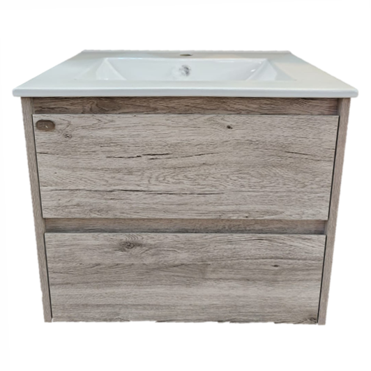 E+NT Y60BC-WR 60cm PVC Basin Cabinet (White Wood Grain)