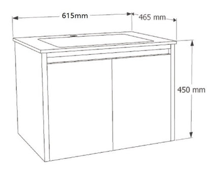 E+NT LD-6838 60cm Stainless Steel Basin Cabinet (Light Grey)