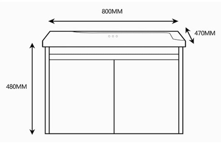 E+NT 3301-60BC 60cm Stainless Steel Basin Cabinet