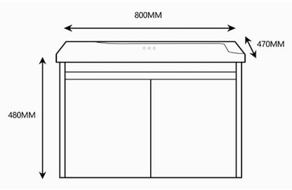 E+NT 3301-60BC 60cm Stainless Steel Basin Cabinet