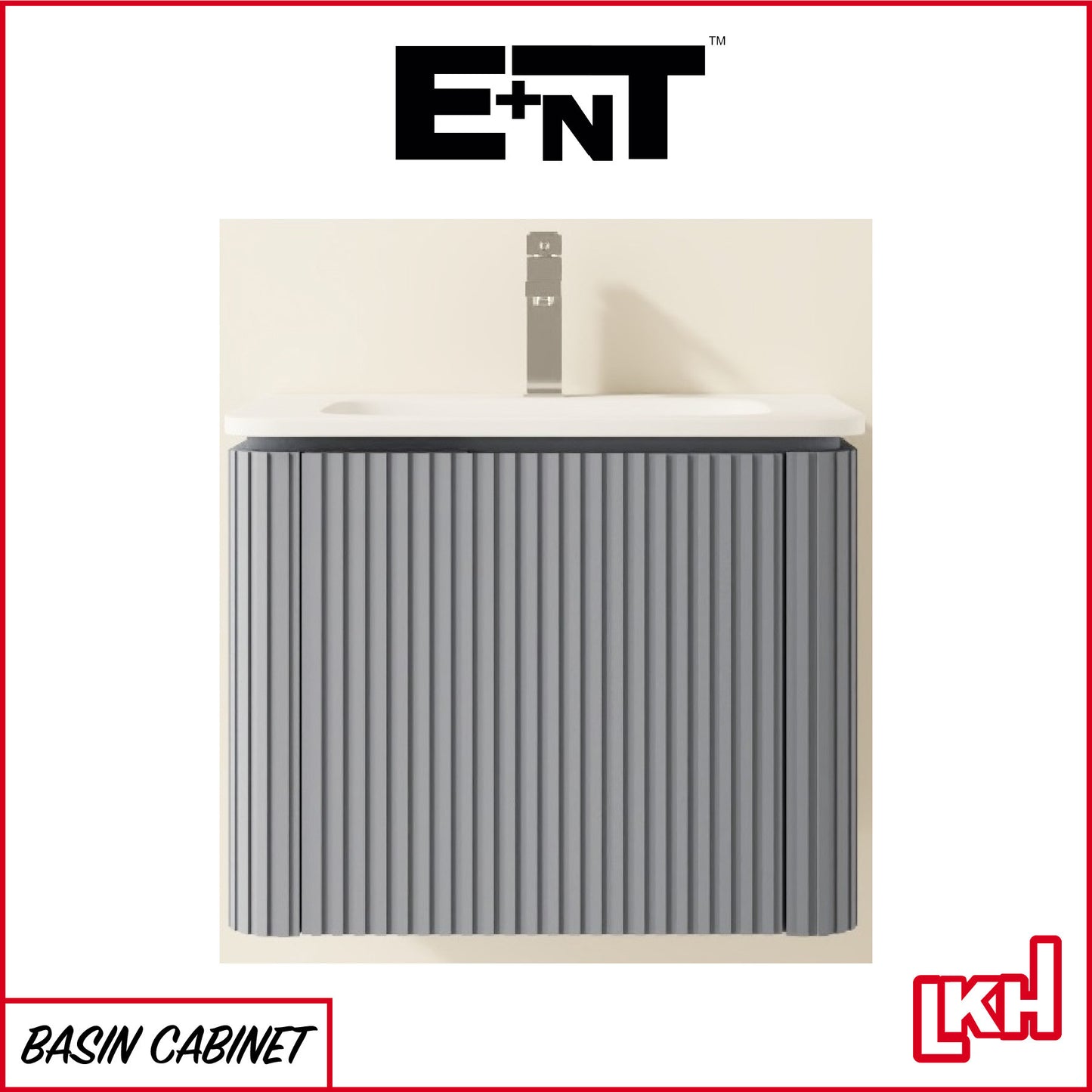 E+NT YJN-60MTG 60cm PVC Basin Cabinet (Metal Grey)