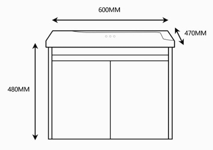 E+NT 3301-60BC 60cm Stainless Steel Basin Cabinet