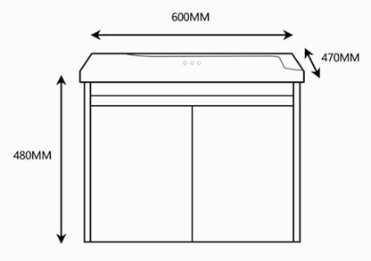 E+NT 3301-60BC 60cm Stainless Steel Basin Cabinet