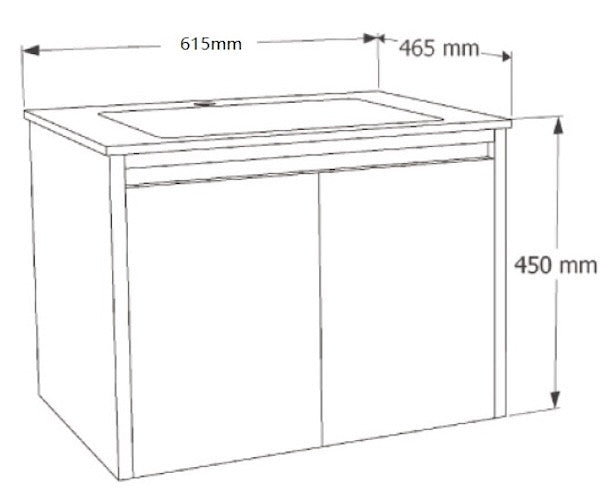 E+NT LD-6838 60cm Stainless Steel Basin Cabinet (Beige)