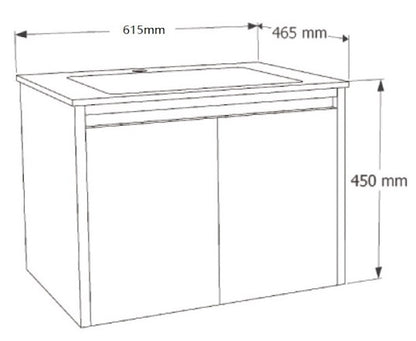 E+NT LD-6838 60cm Stainless Steel Basin Cabinet (Beige)