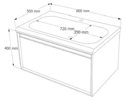 E+NT LD-3899 80cm Stainless Steel Basin Cabinet