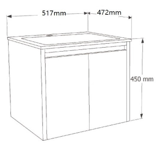 E+NT LD-6851 50cm Stainless Steel Basin Cabinet (Light Grey)