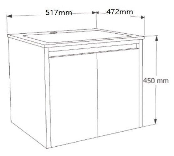 E+NT LD-6851 50cm Stainless Steel Basin Cabinet (Beige)