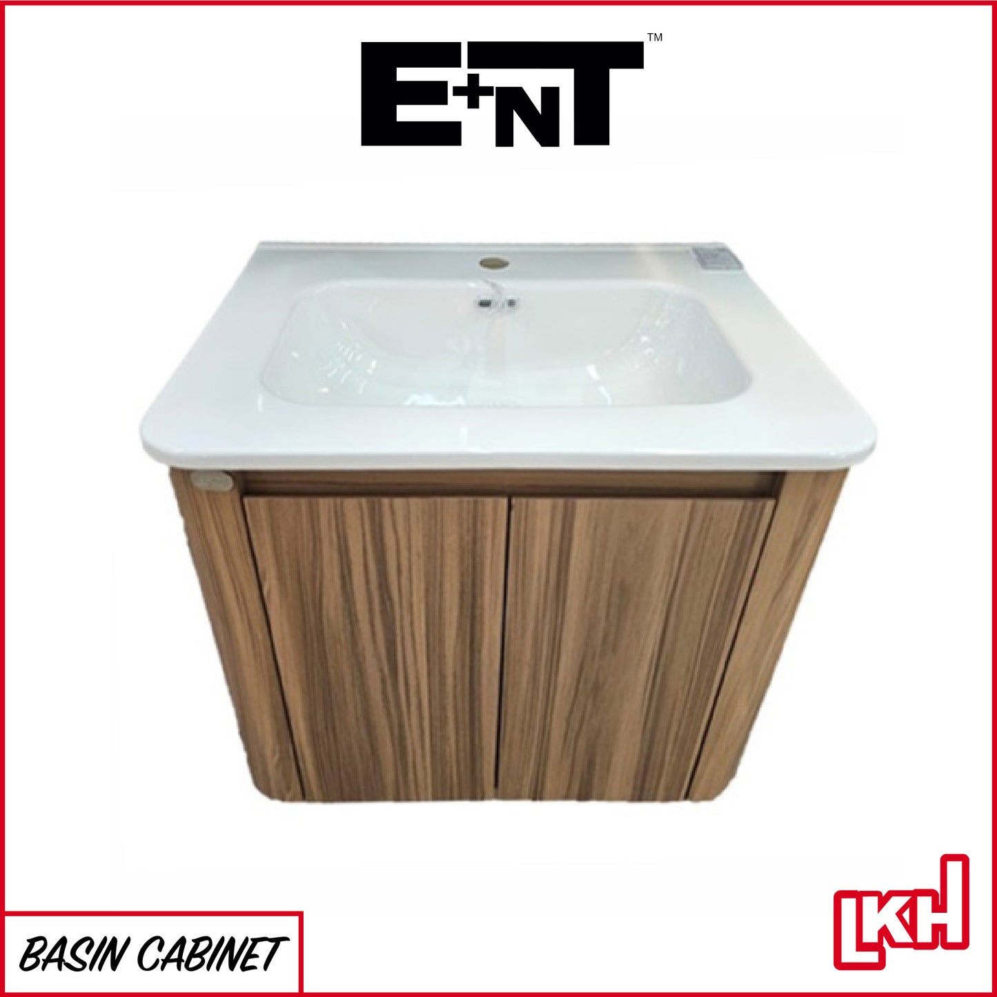 E+NT YAM7-60MW 60cm PVC Basin Cabinet (Walnut)