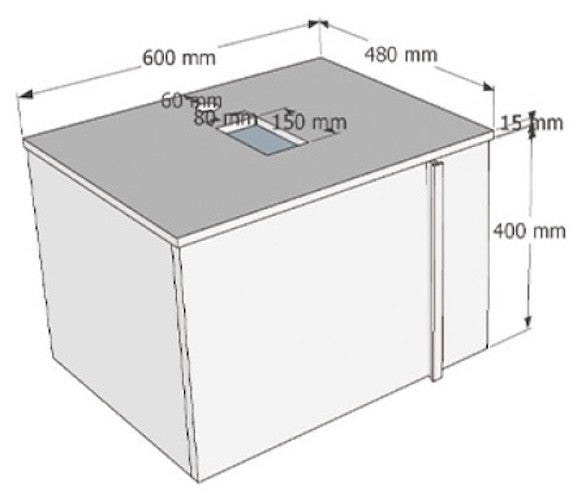 E+NT LD-Y01 60cm Stainless Steel Cabinet with Table Top (Matt Green)