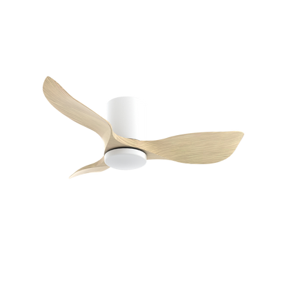 EuropAce AeroAce 41 inch ceiling fan ECF41H, White/Light Wood