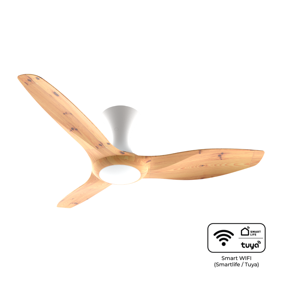 EuropAce BreezeAce 48 inch ceiling fan ECF48HR3, White/Light Wood
