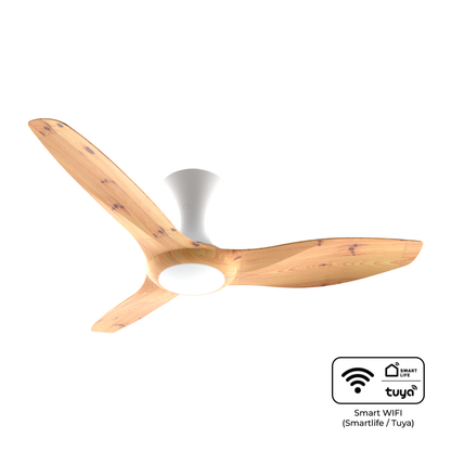 EuropAce BreezeAce 48 inch ceiling fan ECF48HR3, White/Light Wood