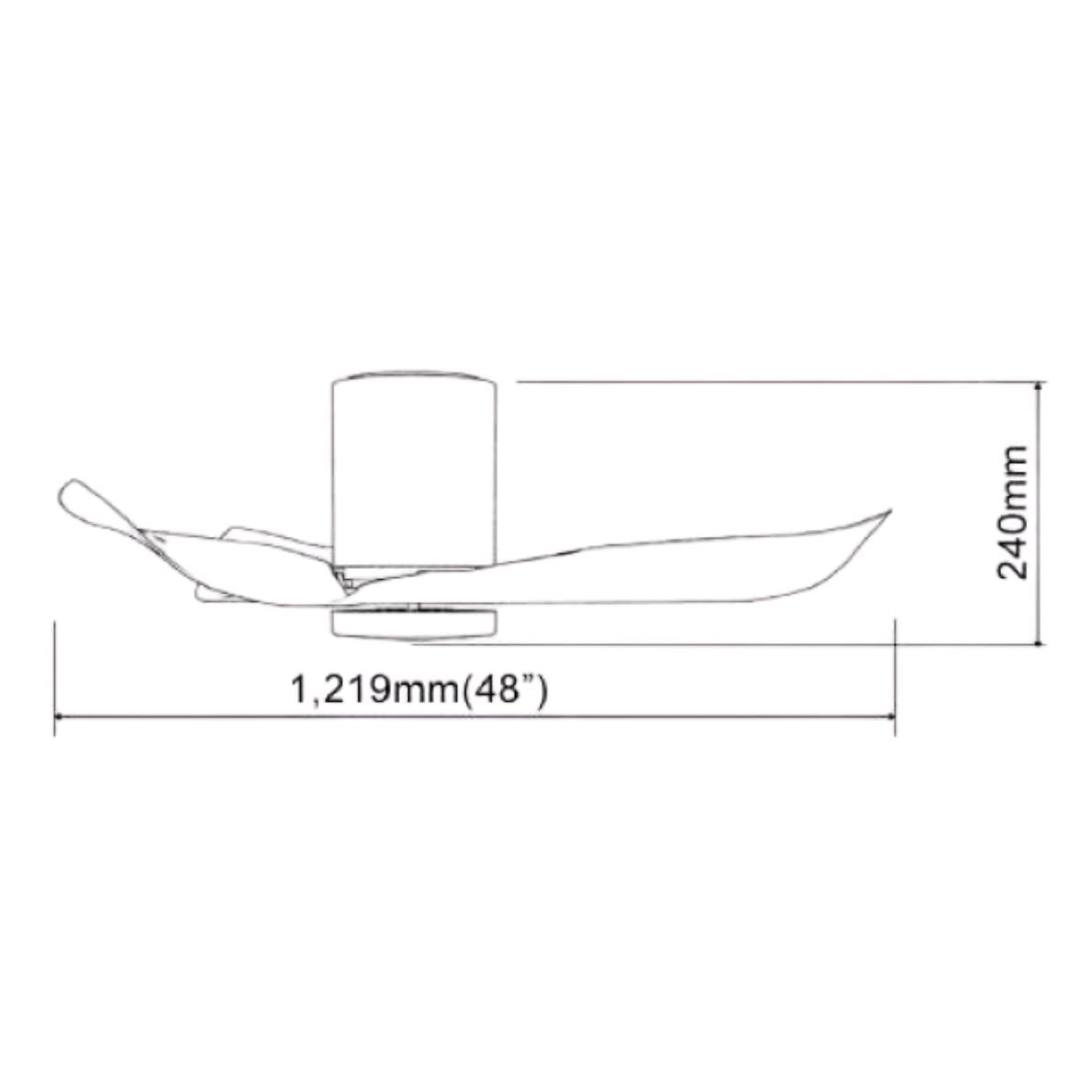EuropAce AceStar 48 inch ceiling fan ECF48H, dimensions