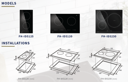 Fujioh FH-ID5230 3-zone induction hob dimensions