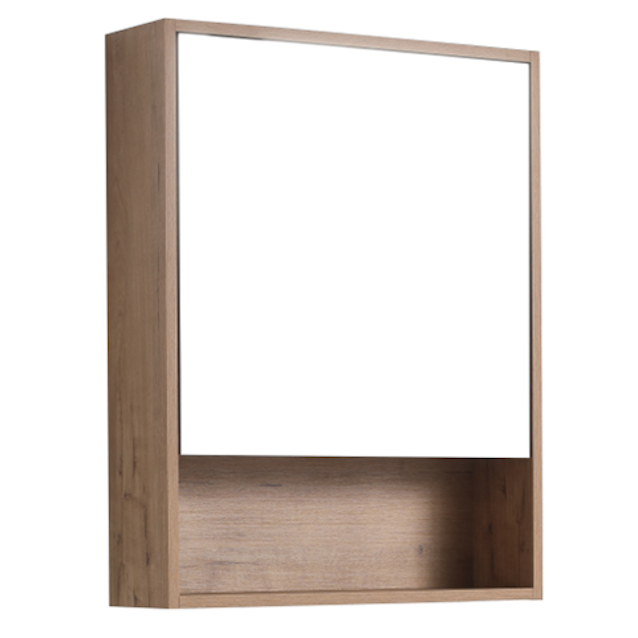 E+NT Y1055 PVC Mirror Cabinet Beige Oak
