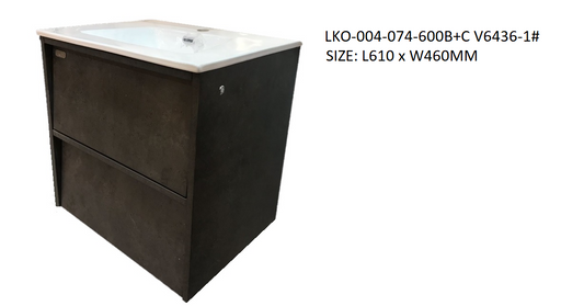 E+NT 074-600 V6436-1# 61cm Wood Basin Cabinet - Off Season Clearance