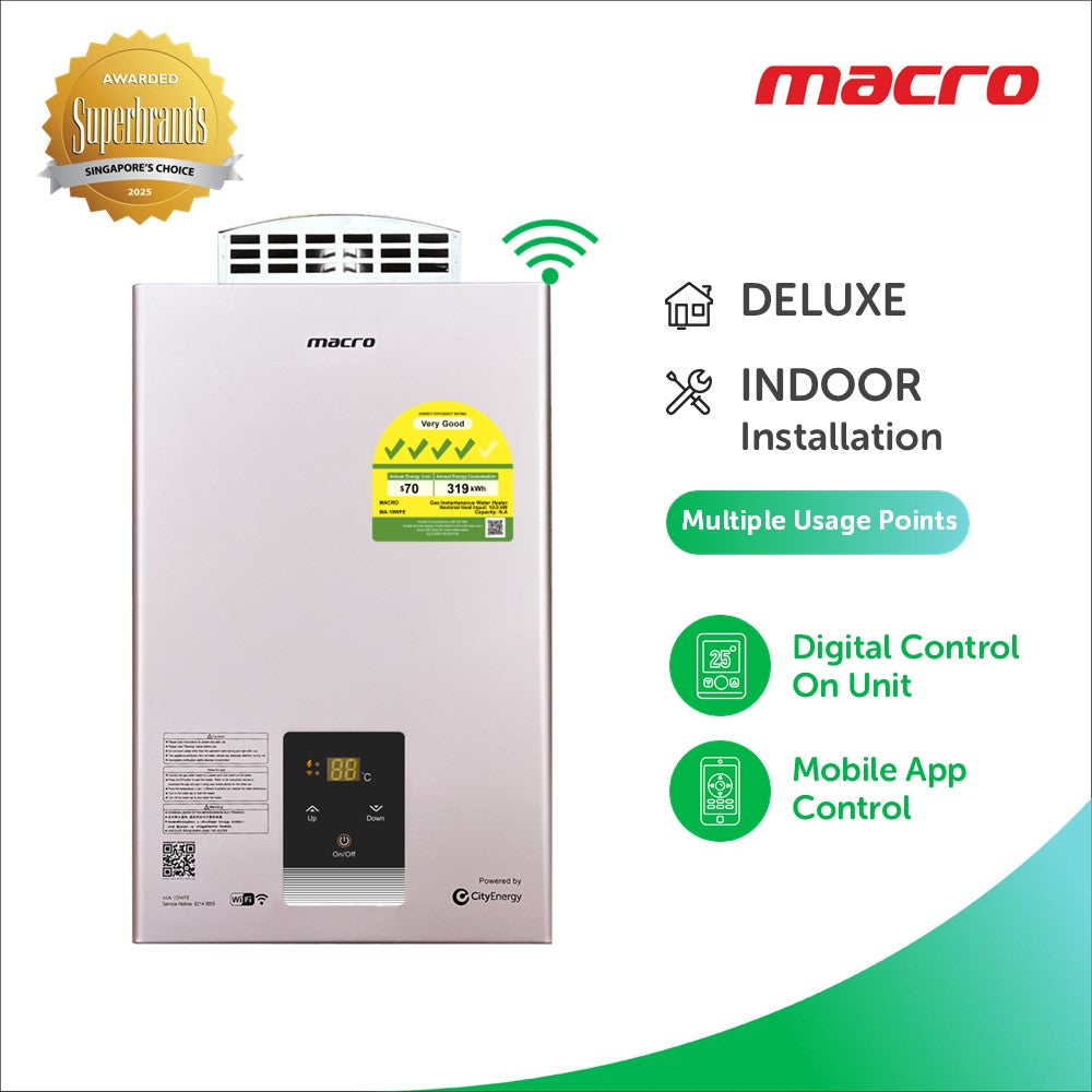 Macro MA-10WFE indoor Wi-Fi gas water heater
