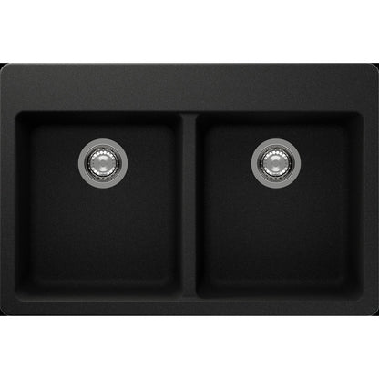 ent Signature Series Undermount Double Bowl Granite Sink #S1-U Slate Black
