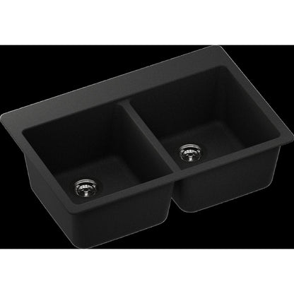 ent Signature Series Undermount Double Bowl Granite Sink #S1-U Slate Black view 2