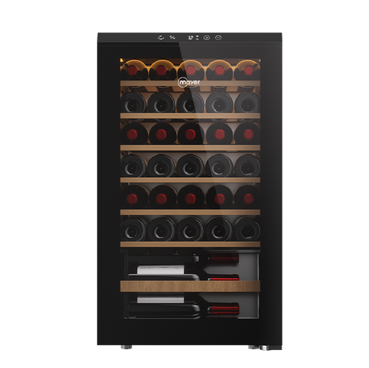 Mayer MMWC34BCS 34 bottle wine chiller, front view