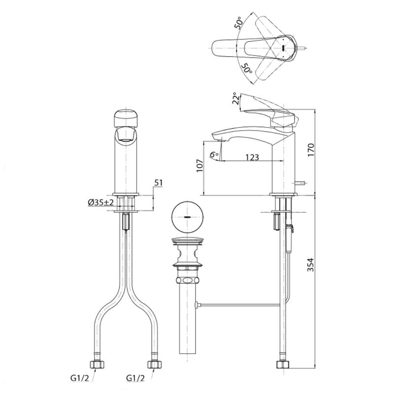TOTO TLG09301 dimension drawing