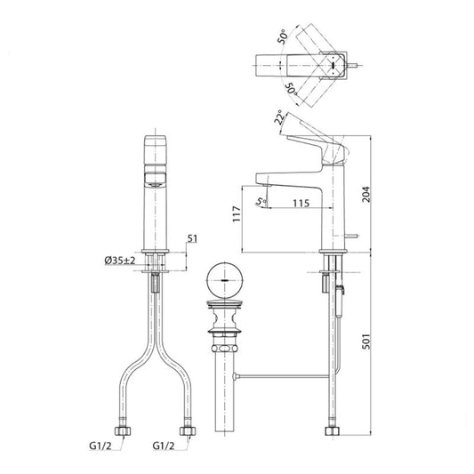 TOTO TLG10301 dimension drawing