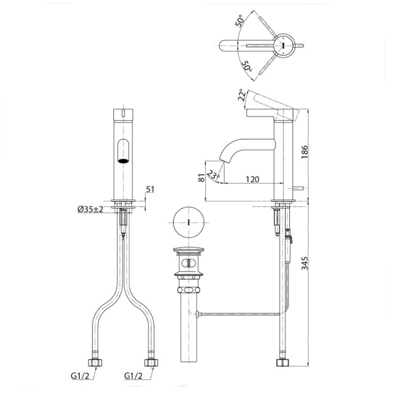 TOTO TLG11301 dimension drawing