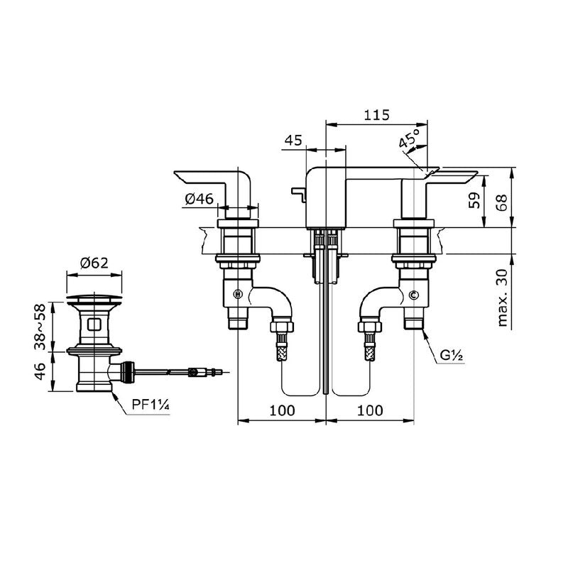 TOTO TX119LKBR dimension drawing