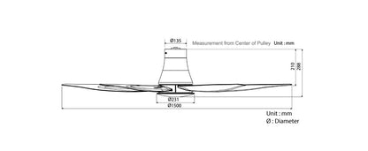 KDK 60" DC Ceiling Fan w/ Remote T60AW
