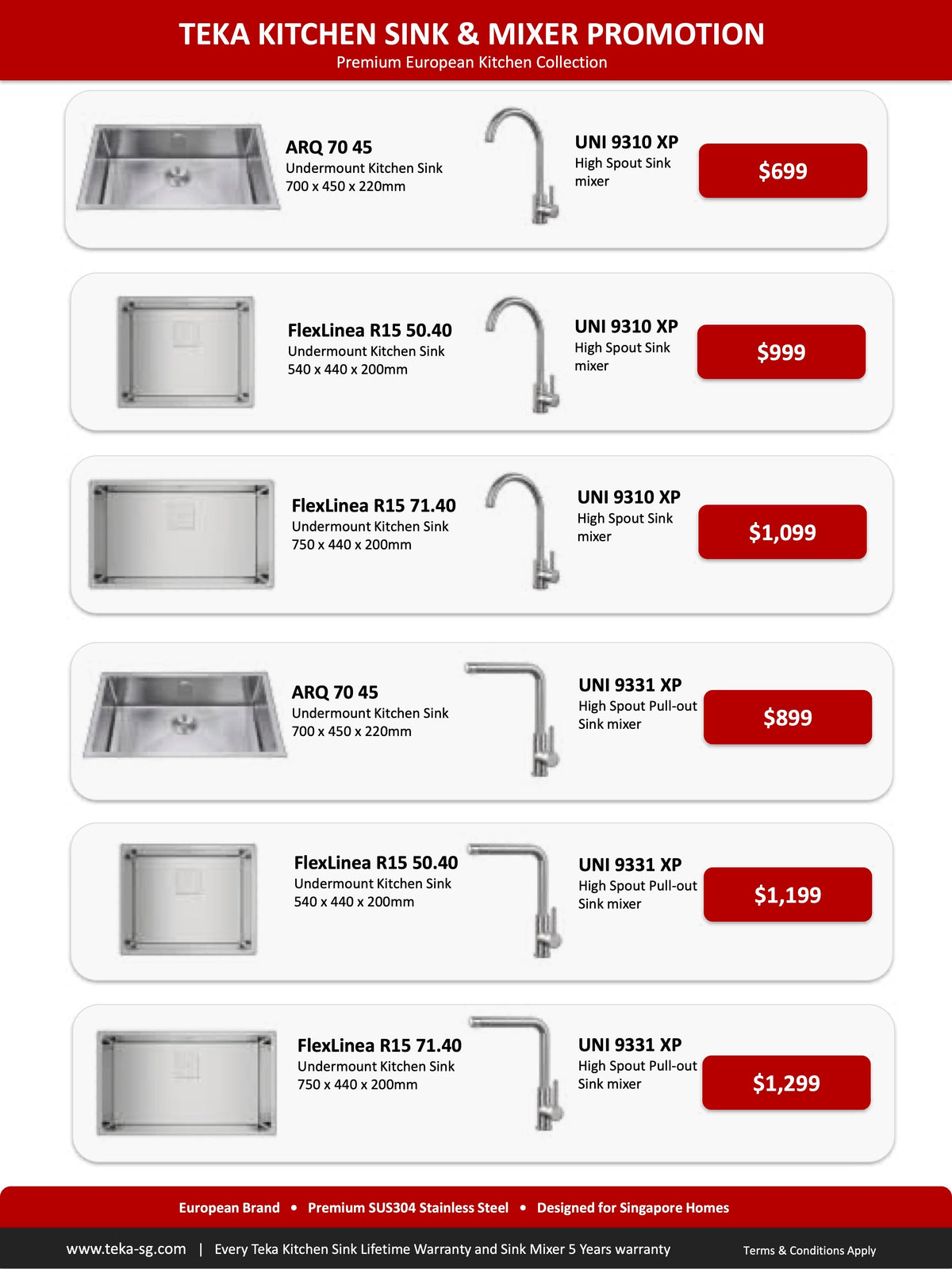 TEKA Kitchen Sink & Mixer Collection - Up to $400 Off Bundles