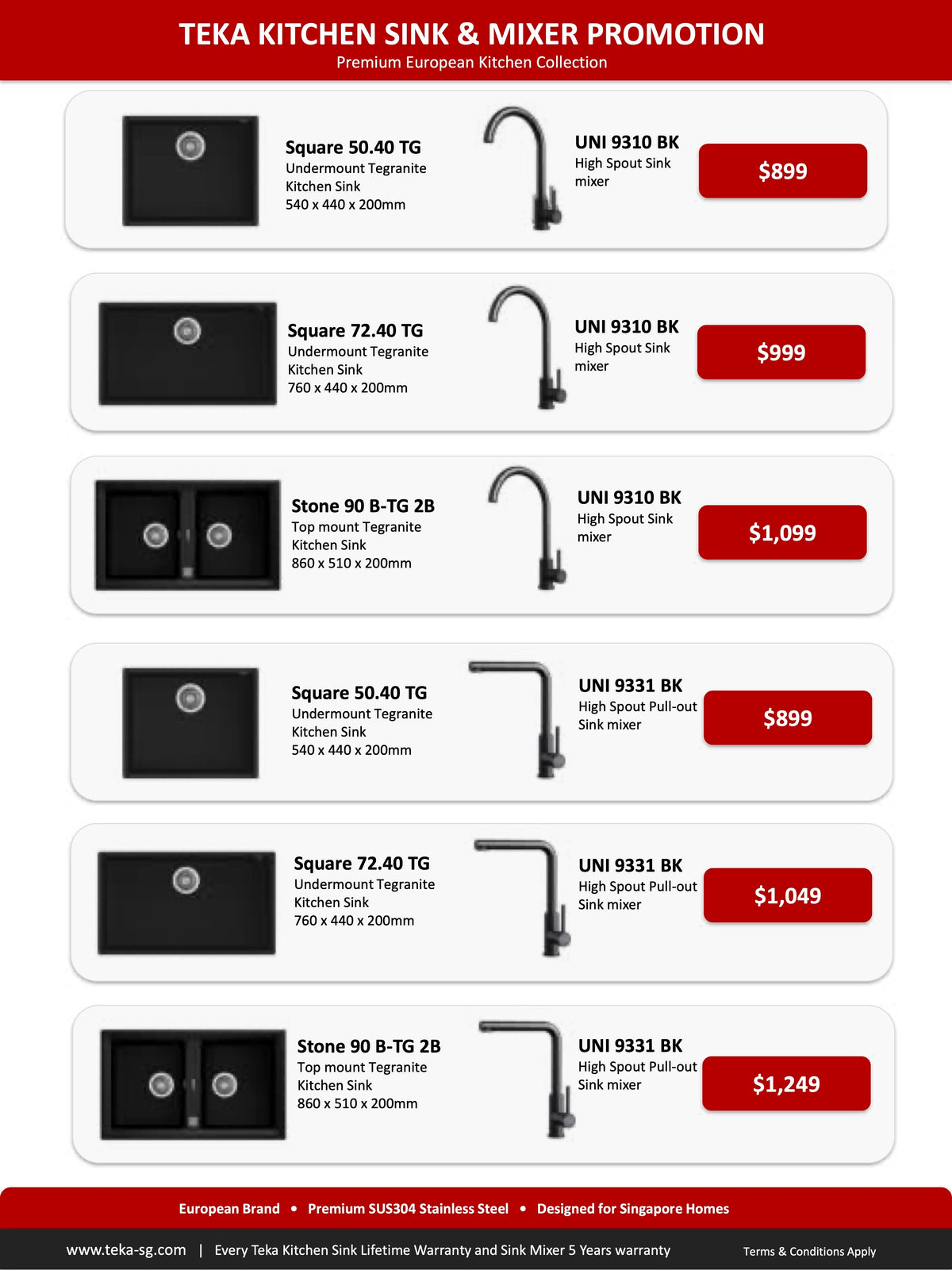 TEKA Kitchen Sink & Mixer Collection - Up to $400 Off Bundles