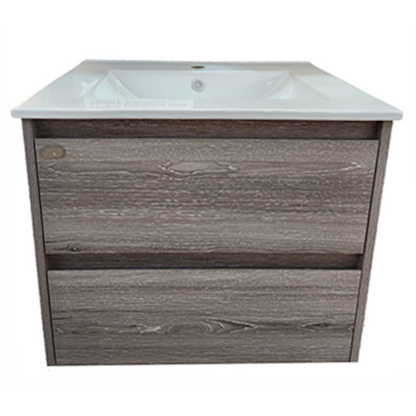 E+NT Y60BC 60cm PVC Basin Cabinet Grey White Oak