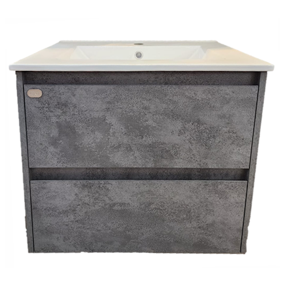 E+NT Y60BC 60cm PVC Basin Cabinet Marble Grey