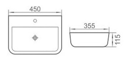 E+NT 80076 Wall Hung Basin