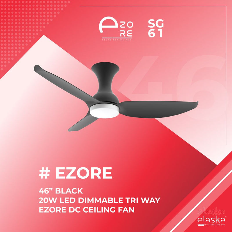 Alaska Ezore SG61 46" Black DC ceiling fan