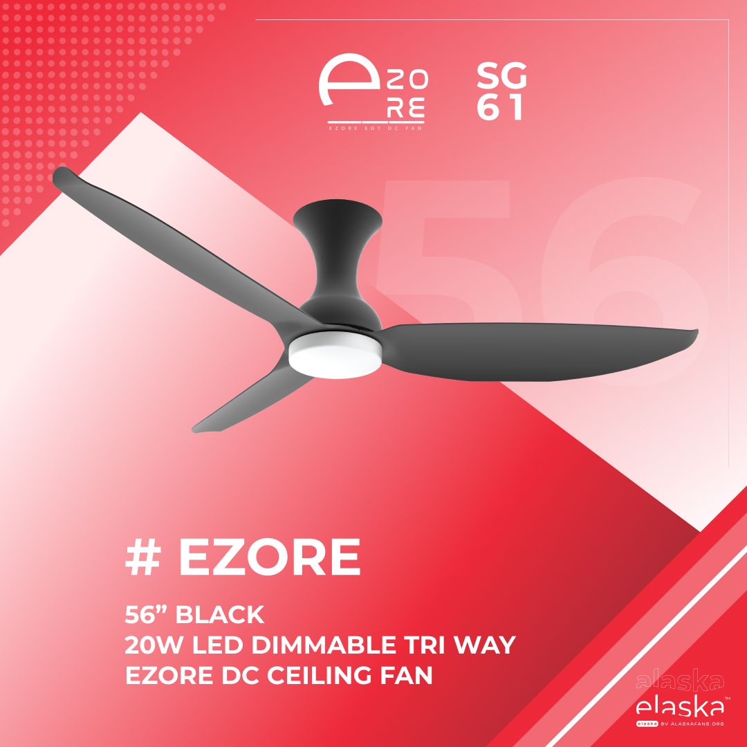Alaska Ezore SG61 56" Black DC ceiling fan