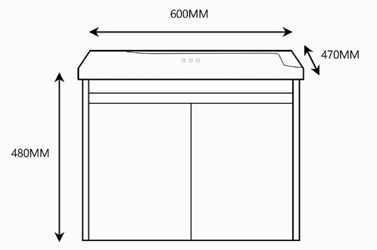 E+NT 3302-60BC 60cm Stainless Steel Basin Cabinet