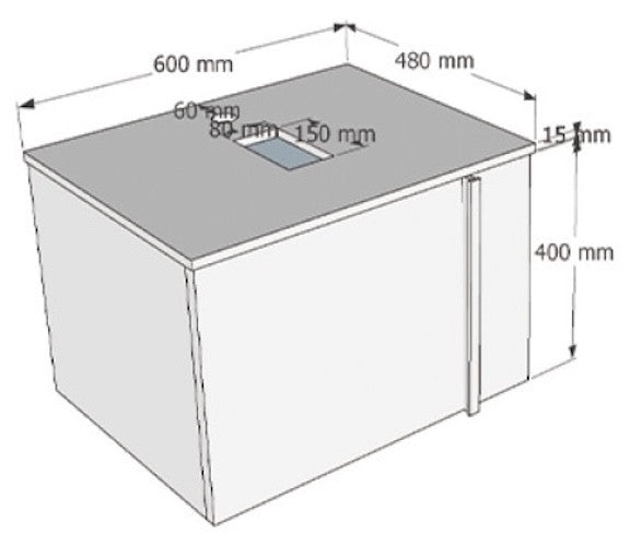 E+NT LD-Y01 60cm Stainless Steel Basin Cabinet with Table Top (Matt Black)