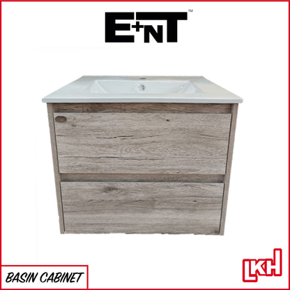 E+NT Y60BC-WR 60cm PVC Basin Cabinet (White Wood Grain)