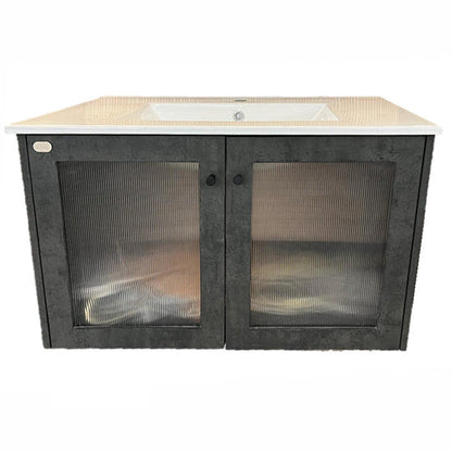 E+NT Y80BC 80cm PVC Basin Cabinet Matt Black