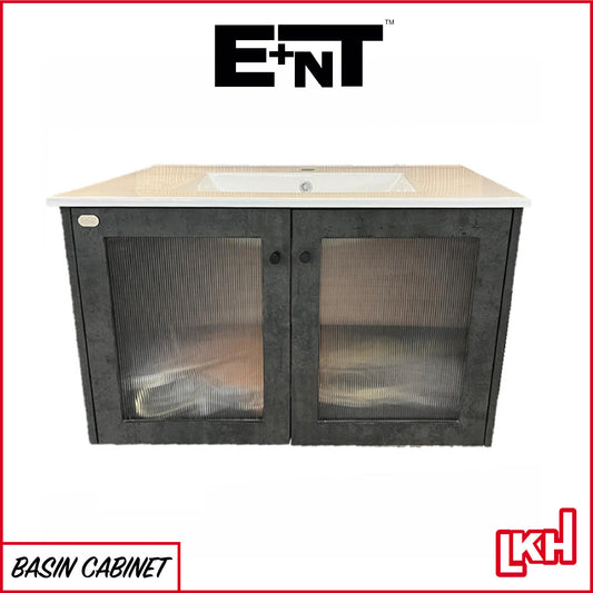 E+NT Y80BC-MB 80cm PVC Basin Cabinet (Matt Black)